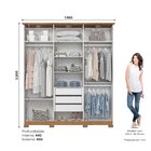 Guarda Roupa Casal 6 Portas 3 Gavetas Cover Off White/nature