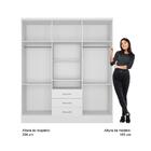 Guarda Roupa Casal 6 Portas 3 Gavetas Espelho Branco Carraro