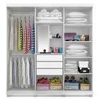 Guarda-roupa Casal 6 Portas 3 Gavetas Espelho Interno Giratór