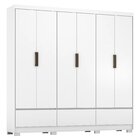 Guarda Roupa Casal 6 Portas 3 Gavetas Himalaia  Branco