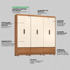 Guarda Roupa Casal 6 Portas 3 Gavetas Himalaia Demobile