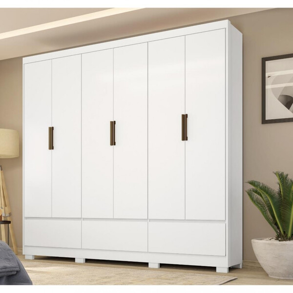 Guarda Roupa Casal 6 Portas 3 Gavetas Himalaia Demobile