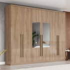 Guarda-roupa Casal 6 Portas 3 Gavetas Internas Com Espelho Ja