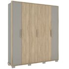 Guarda Roupa Casal 6 Portas 3 Gavetas Java Carvalho/cinza