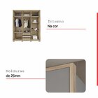 Guarda Roupa Casal 6 Portas 3 Gavetas Java Carvalho/cinza