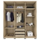 Guarda Roupa Casal 6 Portas 3 Gavetas Java Carvalho/cinza