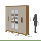 Guarda-roupa Casal 6 Portas 3 Gavetas Jazz Com Espelho E Com