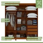 Guarda-roupa Casal 6 Portas 3 Gavetas Jazz Com Espelho E Com