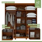Guarda-roupa Casal 6 Portas 3 Gavetas Jazz E Pés
