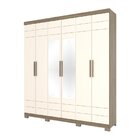 Guarda Roupa Casal 6 Portas 3 Gavetas Kurt  Rústico/off White