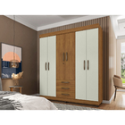 Guarda-roupa Casal 6 Portas 3 Gavetas Lion Freijó E Cinza