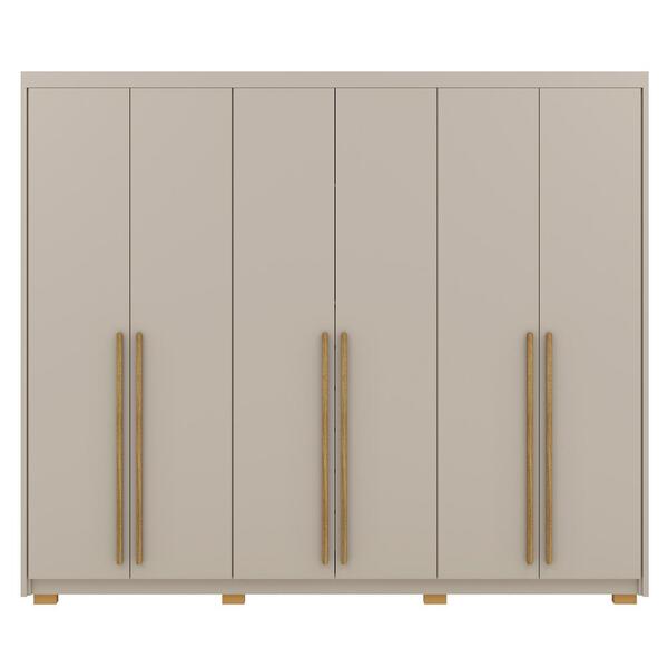 Guarda Roupa Casal 6 Portas 3 Gavetas Mdf 275 Cm Vlr