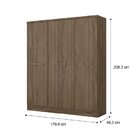 Guarda Roupa Casal 6 Portas 3 Gavetas Mdp Móveis Carraro Legn