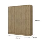 Guarda Roupa Casal 6 Portas 3 Gavetas Mdp Móveis Carraro Noce