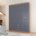 Guarda Roupa Casal 6 Portas 3 Gavetas Milano  Canelato Rústic