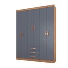 Guarda Roupa Casal 6 Portas 3 Gavetas Milano  Canelato Rústic