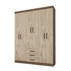 Guarda Roupa Casal 6 Portas 3 Gavetas Milano  Mocaccino Rústi