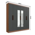 Guarda Roupa Casal 6 Portas 3 Gavetas Mônaco Com Espelho Nogu