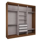 Guarda Roupa Casal 6 Portas 3 Gavetas Mônaco Com Espelho Verm