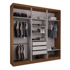 Guarda Roupa Casal 6 Portas 3 Gavetas Mônaco Com Espelho Verm