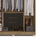 Guarda-roupa Casal 6 Portas 3 Gavetas Nogueira/preto Cbpm556