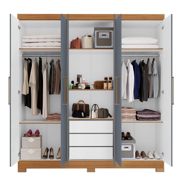 Guarda Roupa Casal 6 Portas 3 Gavetas Nt 5190 Notável Móveis