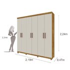 Guarda-roupa Casal 6 Portas 3 Gavetas Olimpo Tcil Móveis Ipê