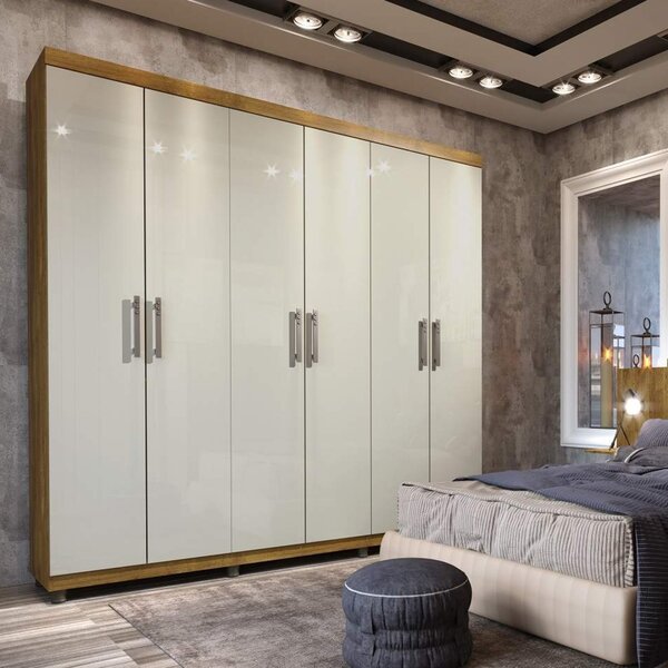Guarda-roupa Casal 6 Portas 3 Gavetas Olimpo Tcil Móveis Ipê