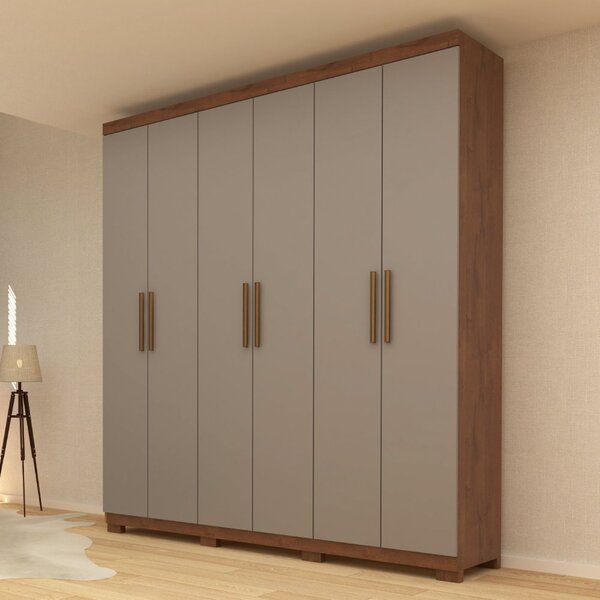 Guarda Roupa Casal 6 Portas 3 Gavetas Olívia Acp Móveis Savan
