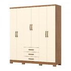 Guarda Roupa Casal 6 Portas 3 Gavetas Pés Caju Henn