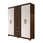 Guarda Roupa Casal 6 Portas 3 Gavetas Roupeiro Lion - Cacau /