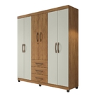 Guarda Roupa Casal 6 Portas 3 Gavetas Roupeiro Lion - Freijó