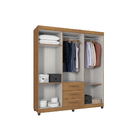Guarda Roupa Casal 6 Portas 3 Gavetas Roupeiro Lion - Freijó