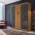 Guarda Roupa Casal 6 Portas 3 Gavetas Roupeiro Lion - Freijó