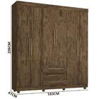Guarda Roupa Casal 6 Portas 3 Gavetas Rudrack Cacau