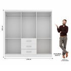 Guarda Roupa Casal 6 Portas 3 Gavetas Servilha Evidência Móve