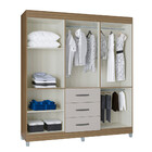 Guarda Roupa Casal 6 Portas 3 Gavetas Sevilha Poquema