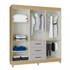 Guarda Roupa Casal 6 Portas 3 Gavetas Sevilha Poquema