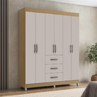 Guarda Roupa Casal 6 Portas 3 Gavetas Sevilha Poquema