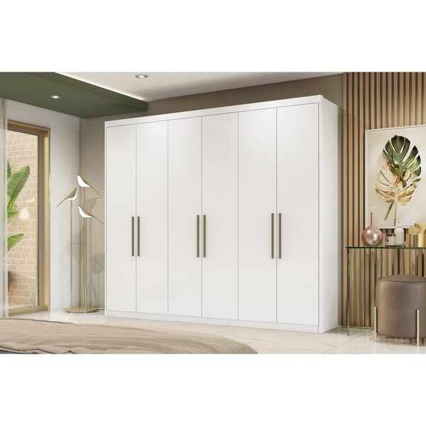 Guarda Roupa Casal 6 Portas 3 Gavetas Sumatra  Branco