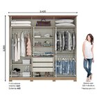 Guarda Roupa Casal 6 Portas 3 Gavetas Vigo  Jequitibá