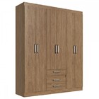 Guarda-roupa Casal 6 Portas 3 Gavetas Wood Rp3634 - Decibal