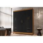 Guarda-roupa Casal 6 Portas 4 Gav Honduras Freijó E Preto