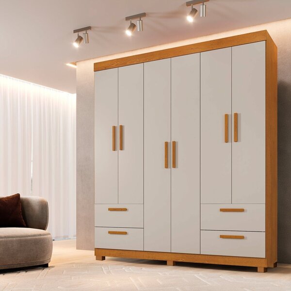 Guarda-roupa Casal 6 Portas 4 Gavetas 100% Mdf Flórida Espres