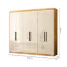Guarda Roupa Casal 6 Portas 4 Gavetas 100% Mdf London Cinnamo