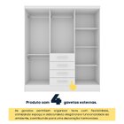 Guarda Roupa Casal 6 Portas 4 Gavetas 180cm Arizona   Neve