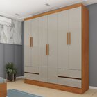 Guarda Roupa Casal 6 Portas 4 Gavetas 180cm Oregon   Cinamomo