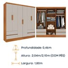 Guarda Roupa Casal 6 Portas 4 Gavetas 180cm Oregon   Cinamomo