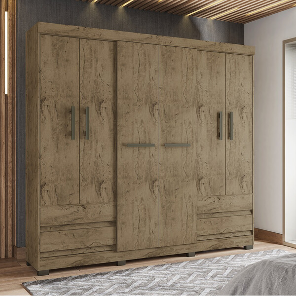 Guarda Roupa Casal 6 Portas 4 Gavetas 2264 Araplac