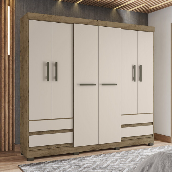 Guarda Roupa Casal 6 Portas 4 Gavetas 2264 Araplac